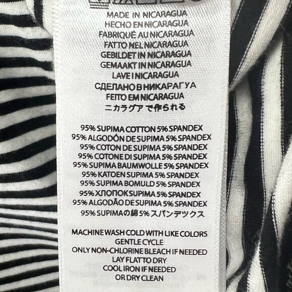 Michael Kors Shirt‎ Womens Large Black White Stripe Ring Detail 3/4 Sleeve Top - Picture 11 of 12